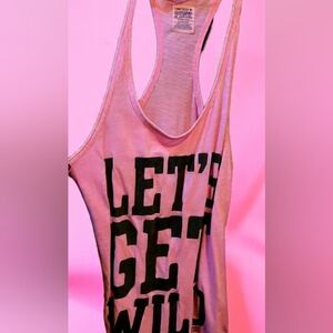 Victoria's Secret Pink Tank with Black Text